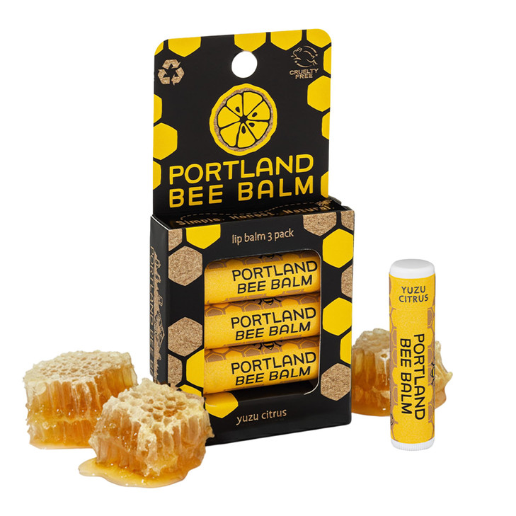 Portland Bee Balm All Natural Handmade Beeswax Lip Balm With Organic Coconut And Olive Oil Yuzu Citrus 3 Count Natural Lip Balm Cruelty Free