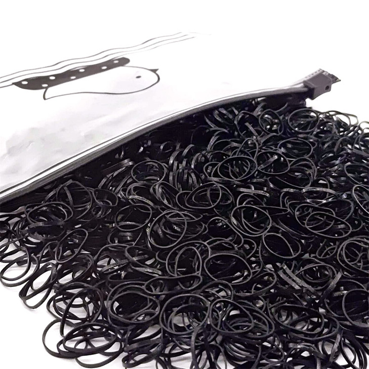 Tesvyns 1500Pcs Mini Hair Rubber Bands Non Slip Rubber Hair Bands For Girls Elastic Hair Ties 0.5 Inch Black