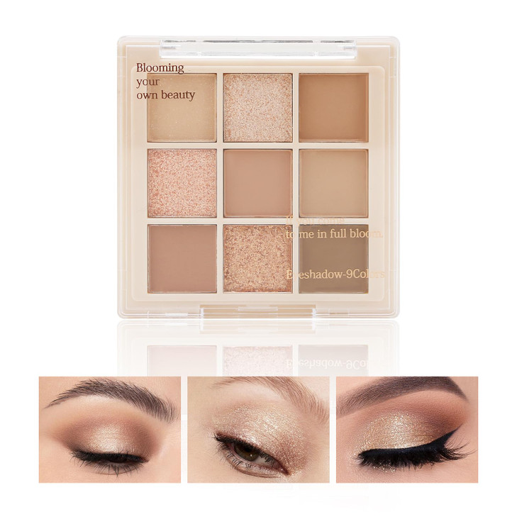Boobeen Nude Eyeshadow Palette Matte And Shimmer Makeup Highly Pigmented Creamy Eye Shadow Powder Create A Neutral Eye Look Long Wearing