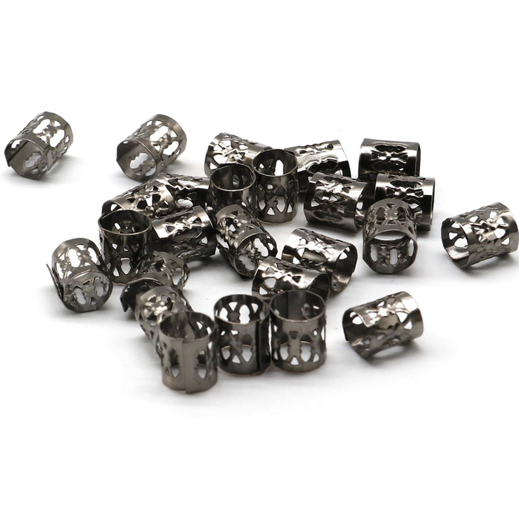 Sevenhead 50 Pcs Dreadlock Beads Hair Accessories Hair Rings Adjustable Cuffs Braiding Hair Decoration Clips Metal Hair Decoration For