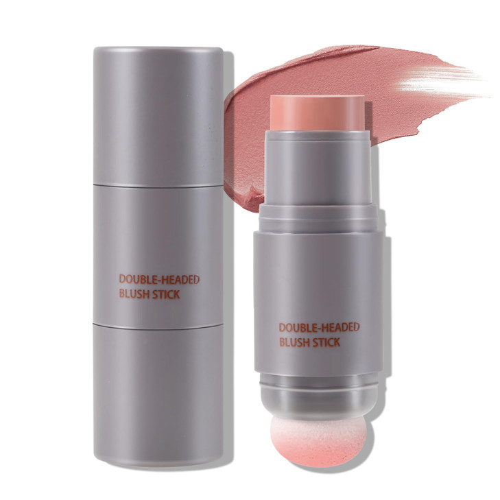 Boobeen Double Head Cream Blush Stick Lightweight Long Lasting Color Natural Makeup Stick For Cheek Lip And Eye Dewy Finish For All Skin