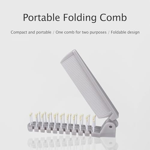 2 Piece Folding Hair Brush Set Portable Travel Friendly Comb Small Foldable For Purses Mini Pocket Brush For Women And Girls Anti Static
