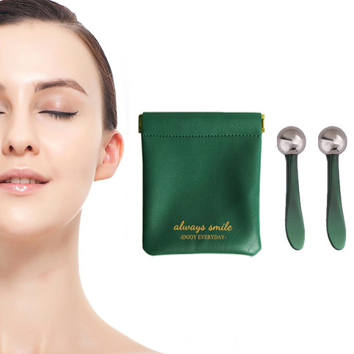 Marfort 2 In 1 Roller Eyes Cream Applicator Wand And T Shape Massager Tool For Facial Massage Reduce Puffiness Green 1