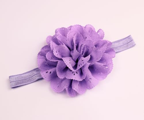 Yheahin 3Pcs Cute Baby Bows Headband Chiffon Flower Girl Hairband For Toddler Newborn Infant Soft Elastic Hair Bow Accessories For Baby
