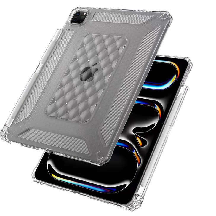 Clear Case for iPad Pro 11-inch (M4) 2024 5th Gen Soft Bumper Cover with Pencil Holder, Techcircle Thin Crystal TPU Gel Back Corners Drop Proof Prote