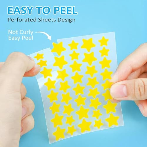 10 Sheets Pack 400 Capsules Pimple Patches For Face Hydrocolloid Acne Patches Star Pimple Patches For Healing Cute Star Face Stickers Zit