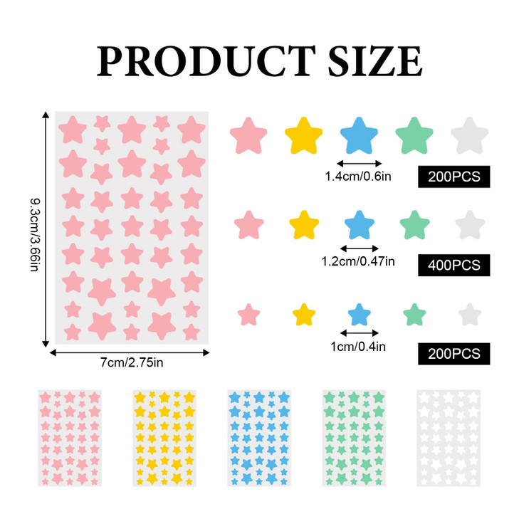 800 Pcs Pimple Patches Stars Star Face Pimple Patches Hydrocolloid Acne Patche Hydrocolloid Containing Tea Tree Oil Invisible Tear Off