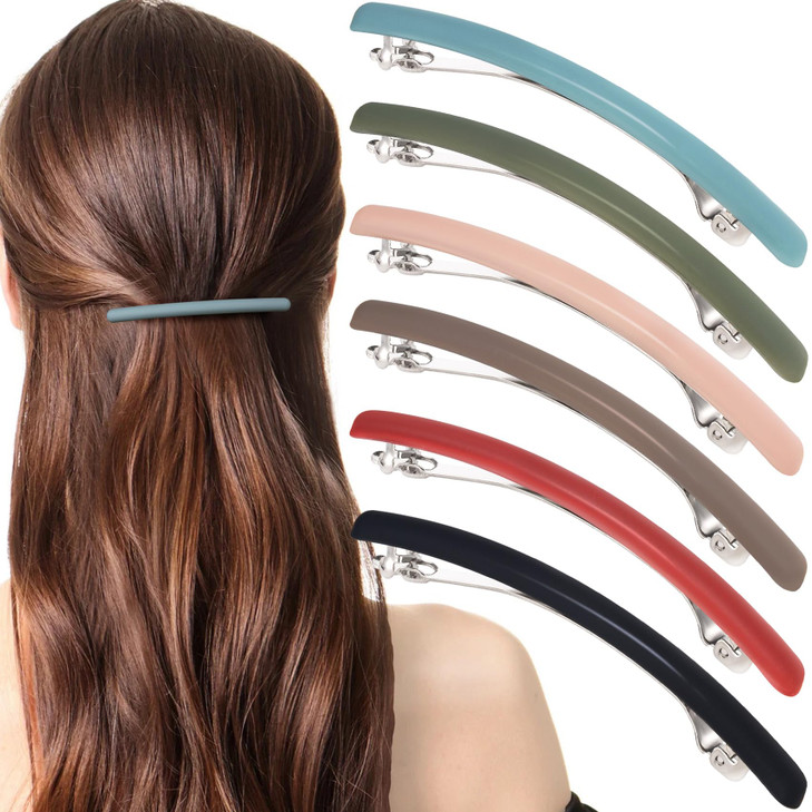 Mxxipp 6Pcs French Hair Barrettes Flat Hair Clips For Women 6 Colors
