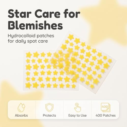 Myuiao 10 Sheets 400 Capsules Pimple Patches For Face Hydrocolloid Acne Patches Star Patches For Healing Cute Star Face Stickers Patch Pore