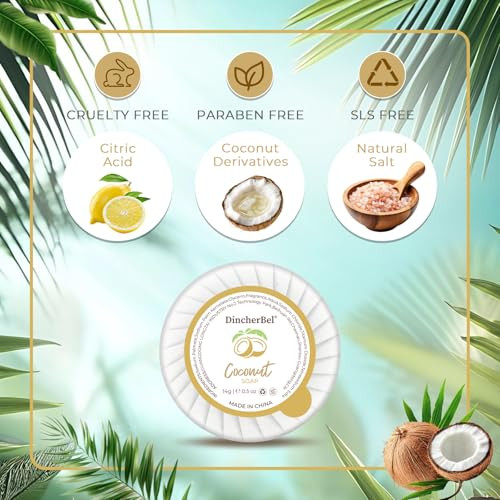 Dincherbel Hotel Soap Bars 0.5 Oz 50 Capsules Individual Round Soap Travel Size Bulk Toiletries For Airbnb Motel Guest Bathrooms