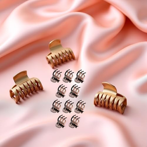 10Pcs Mini Metal Hair Claw Clips For Women Mini Metal Hair Claw Clips Bronze Clamp Side Bangs Clip Hair Styling Tool Hairpins Hair