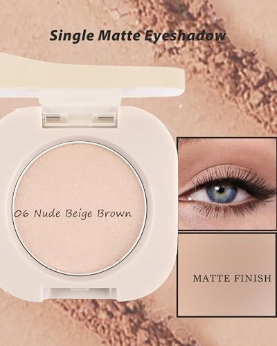 Single Matte Eyeshadow Light Brown Eye Shadow Palette Brow Makeup High Pigment Waterproof Pressed Monochrome Nude Eye Shadows Powder With