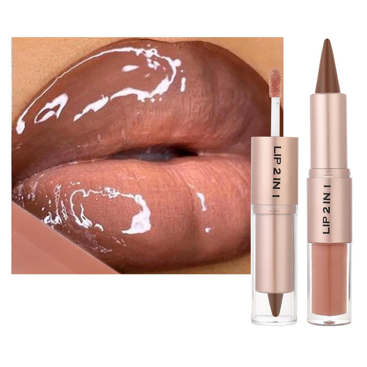 Miasarah Lip Liner Gloss Lip Combo Sets Kit Nude Brown Lip Liner And Brown Gloss Set Lip Combo Sets For Black Women High Pigmented Long