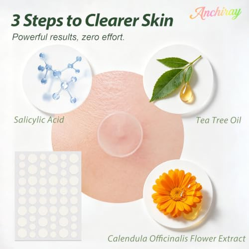 Anchiray Invisible Pimple Patches 3 Sizes Acne Patches 108 Counts