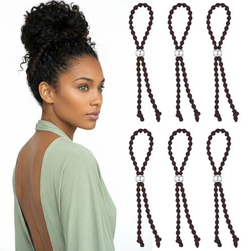 6Pcs No Slip Hair Ties For Natural Curly High Elasticity Adjustable Hair Ties For Afro Soft No Damage Hairs Scrunchies Dreadlock Accessories