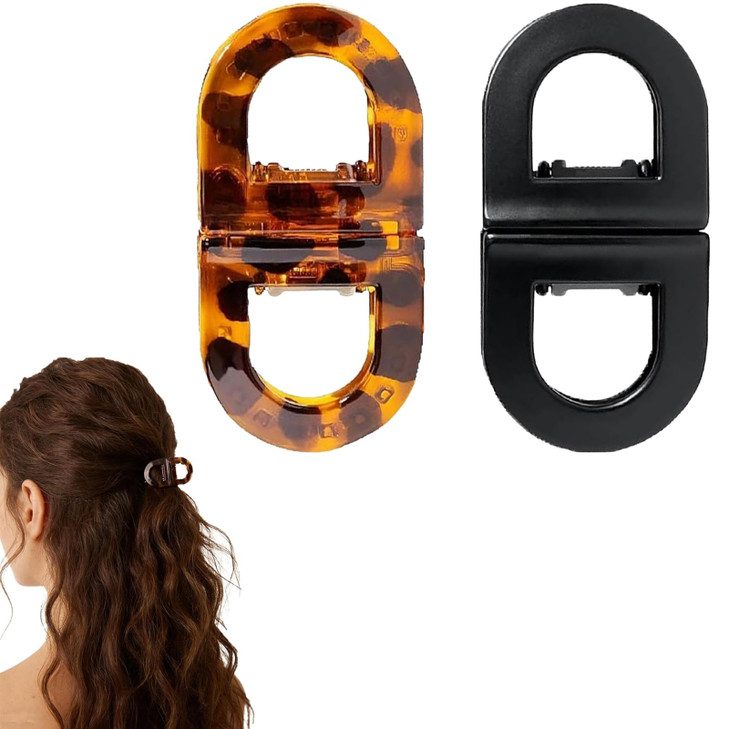 2Pcs Magnetic Hair Clips For Women Strong Hold No Slip Styling Clips Seamless 2 In 1 Design For Thick Thin Hair Non Dent Quick Snap