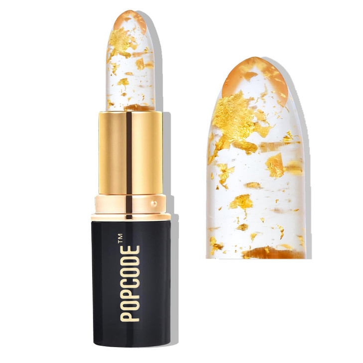 Popcode Color Changing Lipstick With 24K Gold Flakes Moisturizing And Long Lasting Ph Lip Balm Hydrate And Nourish Lip While Leaving Sheer