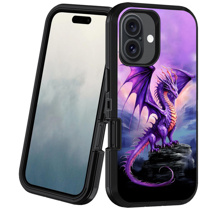 BXIKEOPIU Designed for iPhone 16 Case, Heavy Duty 3-Layer Shockproof Dust/Drop Proof Full-Body Rugged Phone Protective Cover for iPhone 16 (6.1", 202