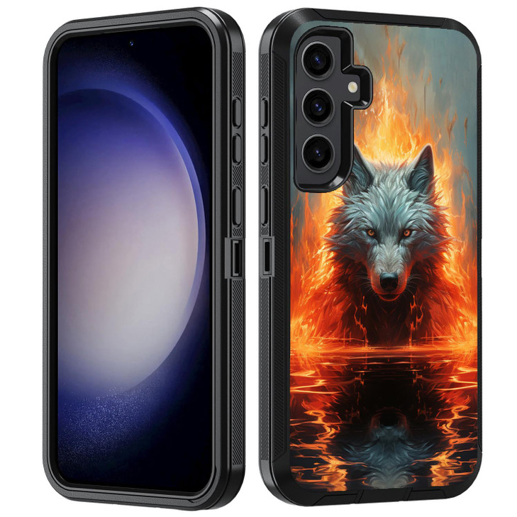 FVAENDHIO for Samsung Galaxy S24 FE Case, Heavy Duty 3 in 1 Hybrid Military Grade Shockproof Drop Full-Body Protective Cover for Samsung Galaxy S24 F