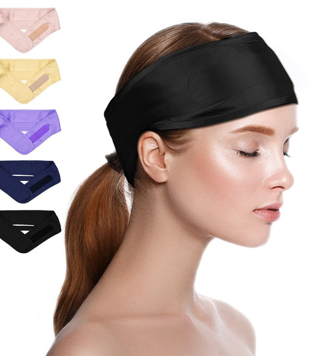 Fantastic House Silk Spa Headband For Washing Face 22 Momme 100 Percent Mulberry Silk Scarf For Hair Wrapping At Night Adjustable Ponytail