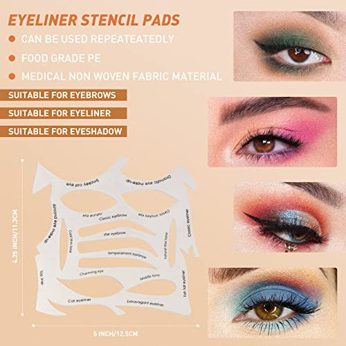 Yafiygi Quick Make Up Stencils Eyeliner Molds A Makeup Tool With A Variety Of Shapes Eyeliner Stencil Pads Eyeshadow Applicators Eyeliner