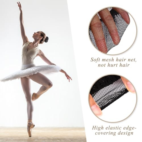 Uonlytech Womens Hair Accessories Set 5Pcs Black Invisible Elastic Bun Covers Reusable Hair Nets For Ballet Dance Girls And Women