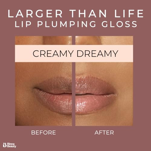 Rinna Beauty Lip Plumping Gloss Creamy Dreamy Helps Boost Collagen Increases Lip Volume Elastin Production Vegan Cruelty Free 1 Each