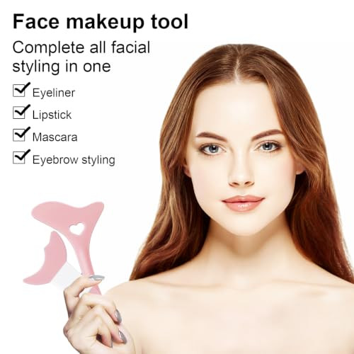 Sumeitang Eyeliner Stencils 2Pcs Reusable Silicone Eyeliner Aid Mascara Shield Multifunctional Makeup Stencil For Beginners Eye Liner