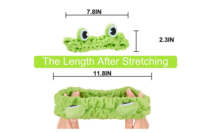 Jowmoy Green Frog Eye Elastic Headband Versatile For Spa Skincare Makeup Face Wash Fun Gift For Women 1 Pack
