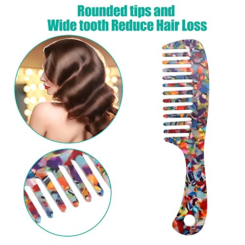 Vocoste Wide Tooth Hair Comb Anti Static For Thick Curly Hair Multicolor