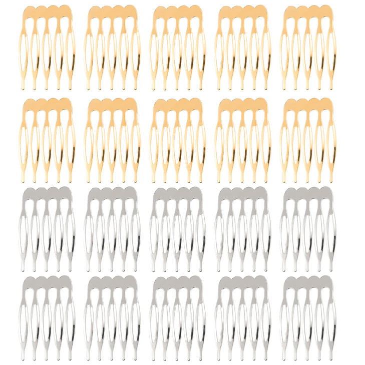 20 Pcs Small Tiny Metal Side Hair Combs For Women Girls Plain Blank Wire Slide Combs For Hair Twist Clips And Decorative Diy Crafts 5 Teeth