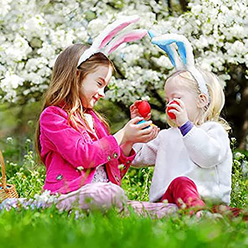 Bunny Ear Headband Plush Blue Rabbit Ear Design Soft Hair Ornament For Easter Party Cute Hair Hoop For Women And Girls