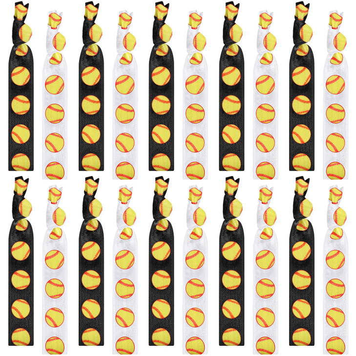 Hanaive 20 Pcs Softball Hair Ties Softball Accessories Ribbon Scrunchies