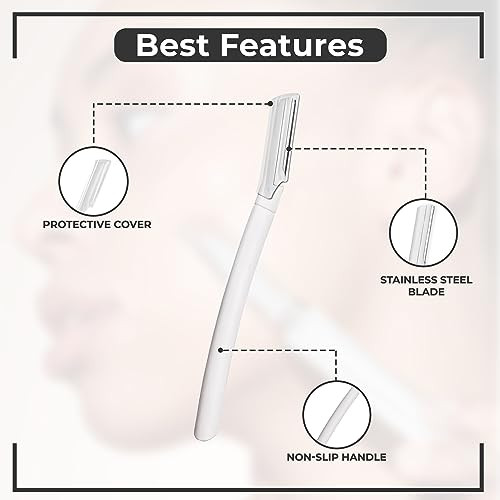Visage Precision Facial Razors Touch Up Dermaplaning Tool Eyebrow Razor Facial Hair Peach Fuzz Removal Face Shavers For Women And Men 3