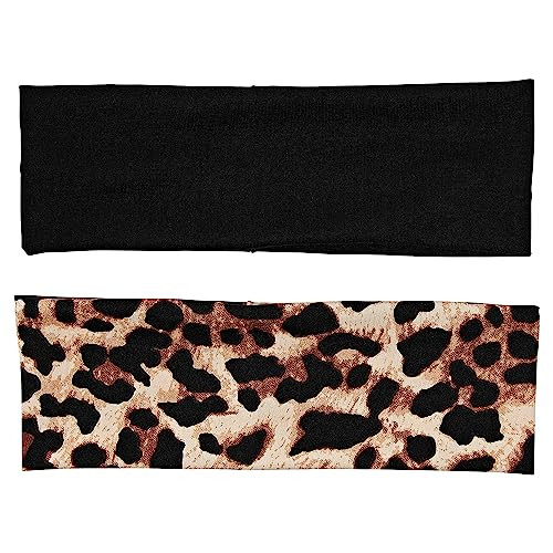 Red By Kiss 2 Pcs 60Mm Headbands For Women Wide Stretchy Elastic Hairband Fashion Workout Yoga Running Sport Hair Accessories Black And
