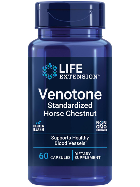 Life Extension Venotone  Standardized Horse Chestnut  Promotes Healthy Fluid Balance  Gluten-Free, Non-GMO  60 Capsules