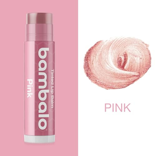 Tinted Lip Balm Pink Bambalo 4 Pack Hydrating Moisturizing Care Soft Rosy Tint Natural Organic Formula Everyday Wear Smooth Color Made In