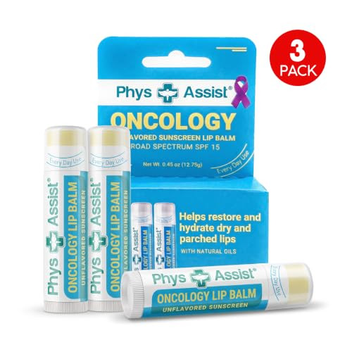 Physassist Oncology Usda Organic Lip Balm Spf 15 Unflavored 3 Pack