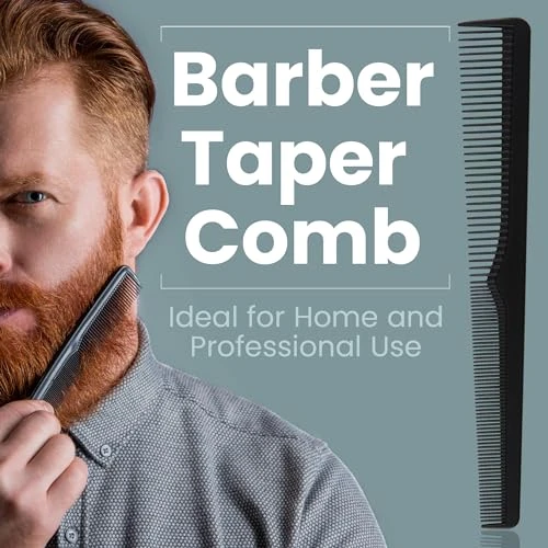 Carbon Fiber Barber Combs 4 Pack Heat Resistant Barbers Comb 7.3 Inch