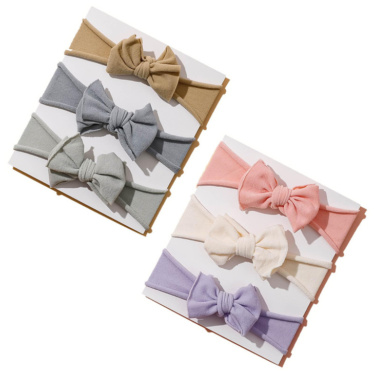 6Pcs Baby Girl Bows Baby Nylon Headbands Stretchy Knot Hair Bows