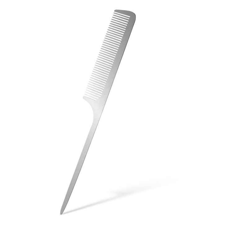 Metal Rat Tail Comb Stainless Steel Hair Combs Flat Top Fine Cutting Comb Teasing Pin Tail Barber Comb With Parting Tip Rat Tail Comb With