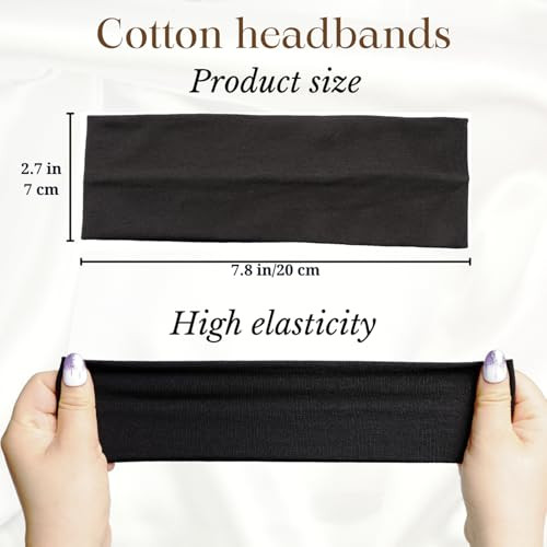 Headbands For Women 3Pcs Non Slip Sports Headband Soft Cotton Stretchy Headbands Hair Accessories
