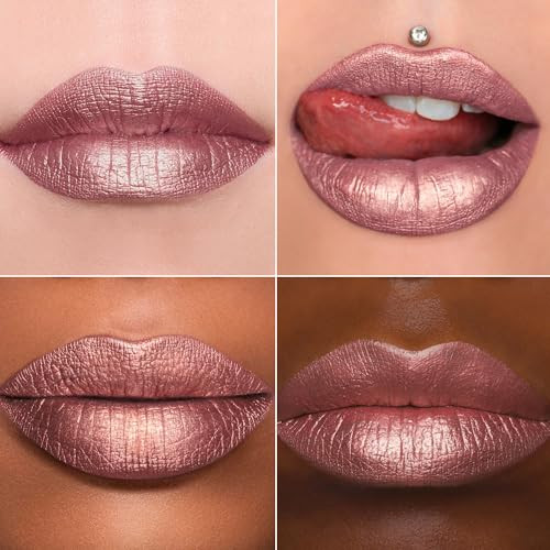 Maki Yika Metallic Pink Lipstick For Women Nude Lipsticks Long Lasting