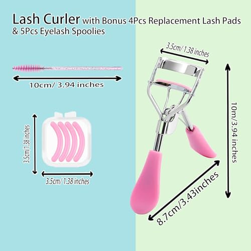 Benepoint Eyelash Curler Lash Curler With Bonus 4Pcs Replacement Lash Pads And 5Pcs Eyelash Spoolies Portable Travel Lash Curler For Eyelash