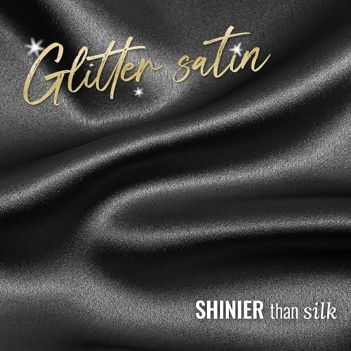 Parisbella Silky Satin Scrunchies For Women Satin Hair Ties For Thick And Thin Hair Classic Black Pack Of 3