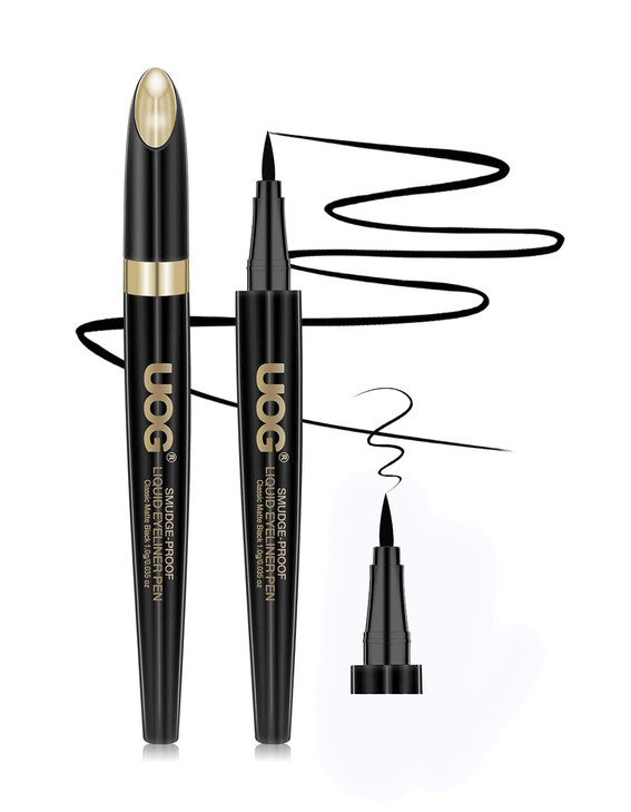 Uog United One Liquid Eyeliner Waterproof Smudge Proof Quick Dry Formula With Precise Slender Brush Tip Allergy Free And Long Lasting Up To