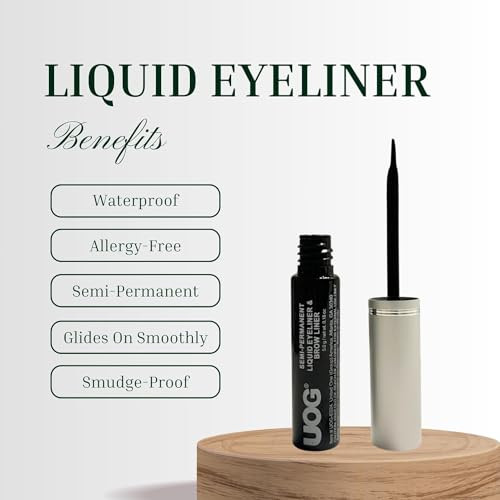 Uog United One Liquid Eyeliner And Eyebrow Liner Waterproof Semi Permanent Smudge Proof Lasts Up To 7 Days Allergy Free With Precise Slender