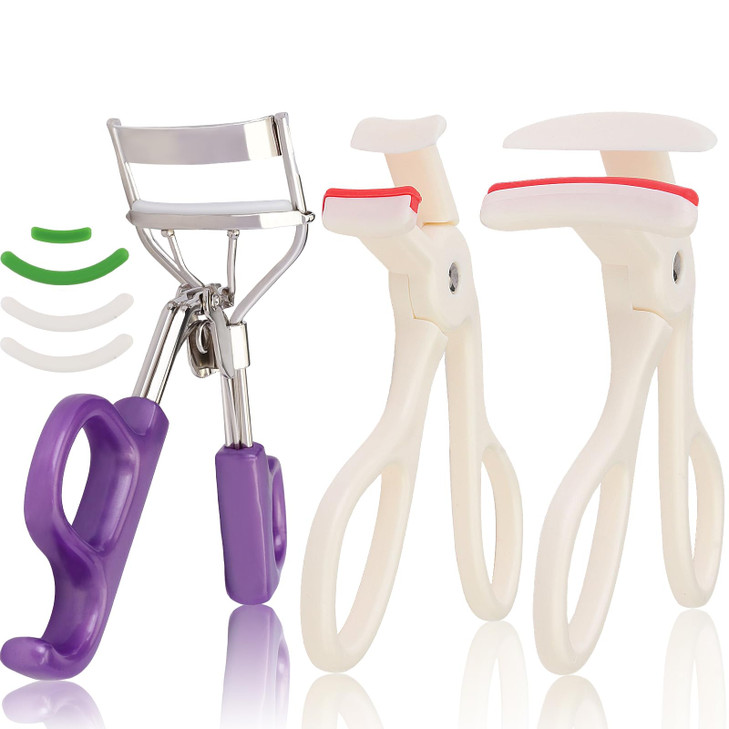Dexspoeny 3Pcs Eyelash Curlers Lash Curler And Silicone Refill Pads Eye Lash Curler Wide Angle Localized No Pinching Pulling Eyelashes For