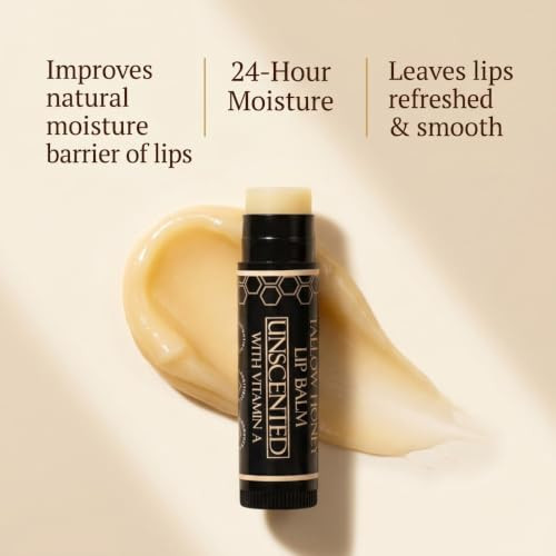 Organic Tallow Lip Balm 5 Pack Hydrating With Organic Italian Olive Oil Pure Grass Fed Tallow And Beeswax Long Lasting Lip Therapy 5 Pack