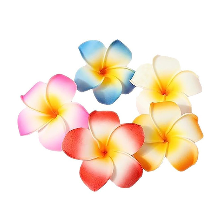 10Pcs Multicolor Hawaii Plumeria Flower Clips Hawaiian Flower Hair Barrettes Beach Party Hair Clips Artificial Tropical Hairpins For Wedding